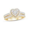 Thumbnail Image 0 of Multi-Diamond Heart Halo Bridal Set 1 ct tw 14K Yellow Gold