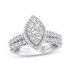 Thumbnail Image 1 of Adore Multi-Diamond Marquise Halo Bridal Set 1 ct tw 14K White Gold