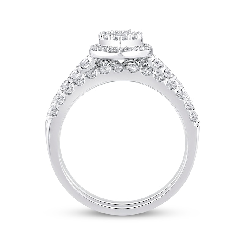 Main Image 3 of Adore Multi-Diamond Marquise Halo Bridal Set 1 ct tw 14K White Gold