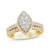 Thumbnail Image 1 of Adore Multi-Diamond Marquise Halo Bridal Set 1 ct tw 14K Yellow Gold