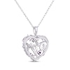 Thumbnail Image 3 of Amethyst "Mom" Floral Heart Necklace Sterling Silver 18"