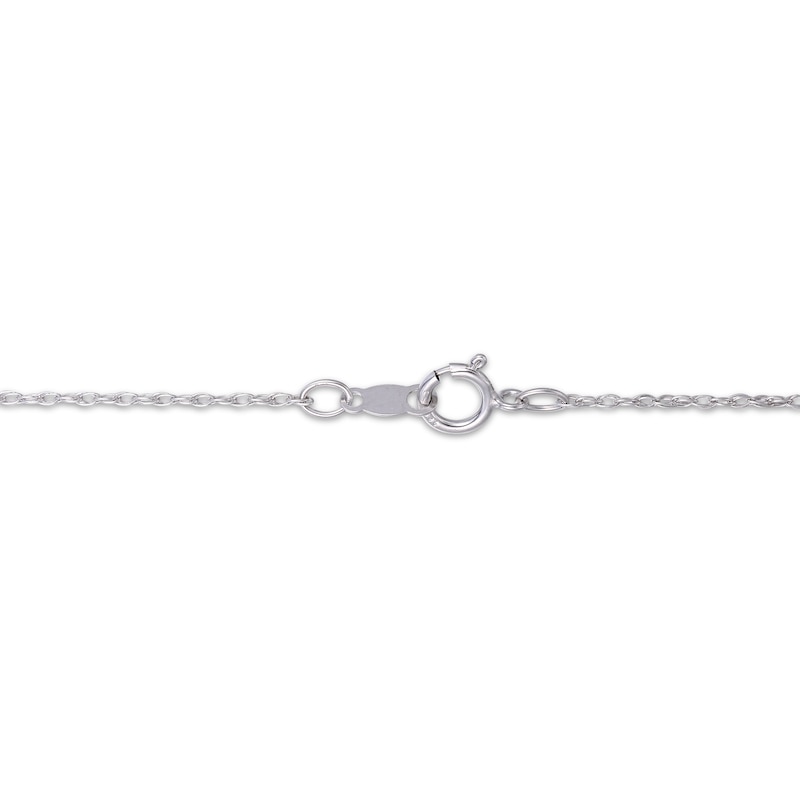 Main Image 4 of Amethyst "Mom" Floral Heart Necklace Sterling Silver 18"