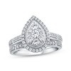 Thumbnail Image 1 of Adore Multi-Diamond Pear Halo Bridal Set 3/4 ct tw 14K White Gold