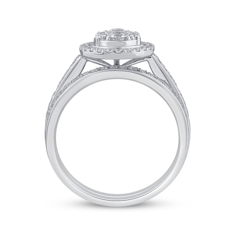 Main Image 3 of Adore Multi-Diamond Pear Halo Bridal Set 3/4 ct tw 14K White Gold