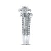 Thumbnail Image 2 of Adore Round-Cut Diamond Halo Double Row Shank Bridal Set 1 ct tw 14K White Gold
