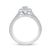 Thumbnail Image 3 of Adore Round-Cut Diamond Halo Double Row Shank Bridal Set 1 ct tw 14K White Gold
