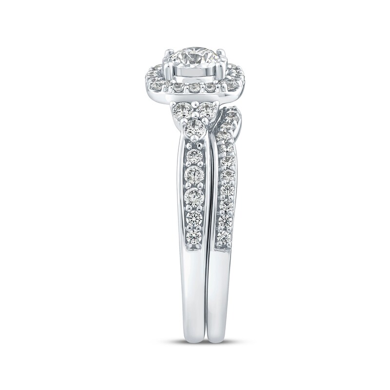 Main Image 2 of Adore Round-Cut Diamond Cushion Halo Bridal Set 7/8 ct tw 14K White Gold
