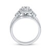 Thumbnail Image 3 of Adore Round-Cut Diamond Cushion Halo Bridal Set 7/8 ct tw 14K White Gold