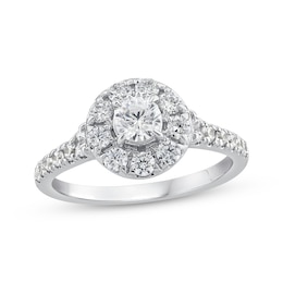Adore Round-Cut Diamond Halo Engagement Ring 1 ct tw 14K White Gold