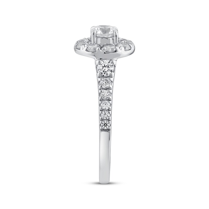 Main Image 2 of Adore Round-Cut Diamond Halo Engagement Ring 1 ct tw 14K White Gold