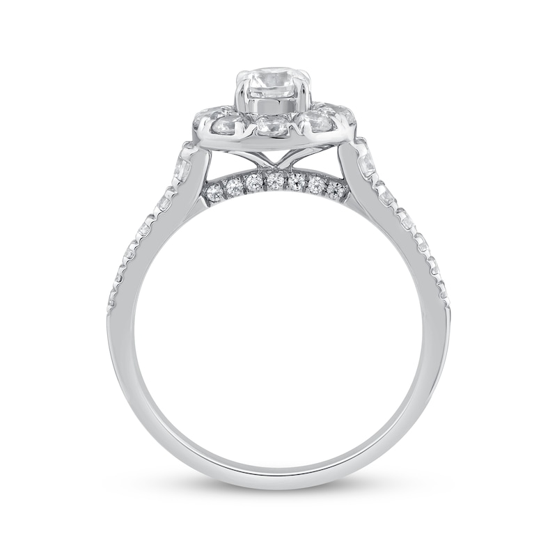 Main Image 3 of Adore Round-Cut Diamond Halo Engagement Ring 1 ct tw 14K White Gold