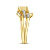 Thumbnail Image 2 of Adore Princess-Cut Multi-Diamond & Pink Sapphire Bridal Set 1/2 ct tw 10K Yellow Gold