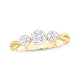 Adore Diamond Flower Engagement Ring 1/4 ct tw 10K Yellow Gold
