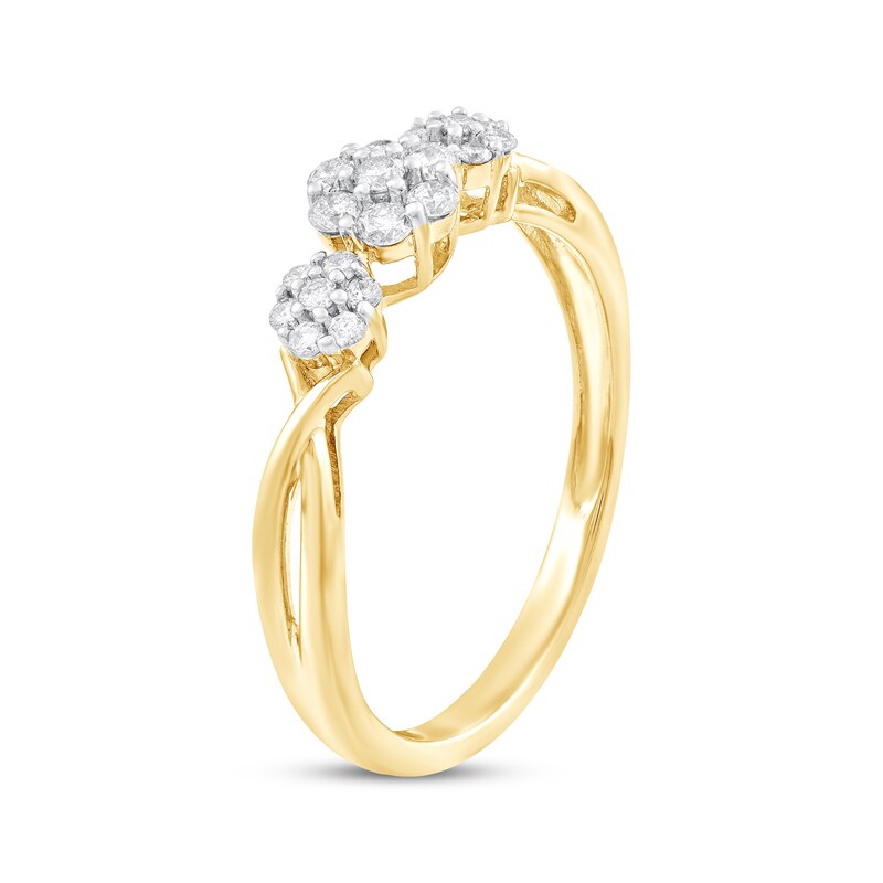 Main Image 2 of Adore Diamond Flower Engagement Ring 1/4 ct tw 10K Yellow Gold
