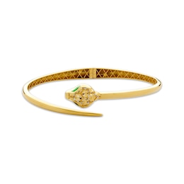 Italian Brilliance Diamond-Cut Snake Bangle Bracelet 14K Yellow Gold