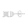 Thumbnail Image 1 of Princess-Cut Diamond Square Stud Earrings with Heart Sides 5/8 ct tw 10K White Gold