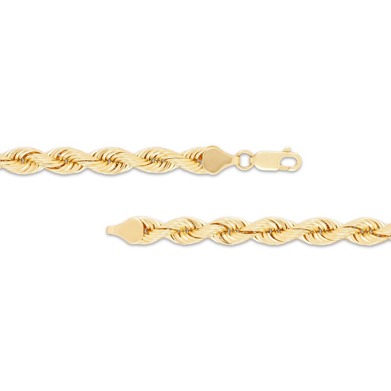 Main Image 2 of Silk Rope Chain Necklace 6.4mm Solid 14K Yellow Gold 22"