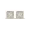 Thumbnail Image 2 of Men's Multi-Diamond Pyramid Center Stud Earrings 1/4 ct tw 10K Yellow Gold