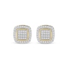 Thumbnail Image 2 of Men's Multi-Diamond Cushion Halo Stud Earrings 1/3 ct tw 10K Yellow Gold