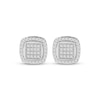Thumbnail Image 2 of Men's Multi-Diamond Cushion Halo Stud Earrings 1/3 ct tw Sterling Silver