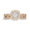 Thumbnail Image 3 of Neil Lane Round-Cut Diamond Double Halo Bridal Set 7/8 ct tw 14K Two-Tone Gold