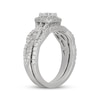Thumbnail Image 2 of Neil Lane Round-Cut Diamond Cushion Halo Braided Bridal Set 1 ct tw 14K White Gold