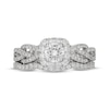 Thumbnail Image 3 of Neil Lane Round-Cut Diamond Cushion Halo Braided Bridal Set 1 ct tw 14K White Gold