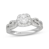 Thumbnail Image 4 of Neil Lane Round-Cut Diamond Cushion Halo Braided Engagement Ring 7/8 ct tw 14K White Gold