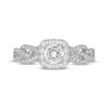 Thumbnail Image 6 of Neil Lane Round-Cut Diamond Cushion Halo Braided Engagement Ring 7/8 ct tw 14K White Gold