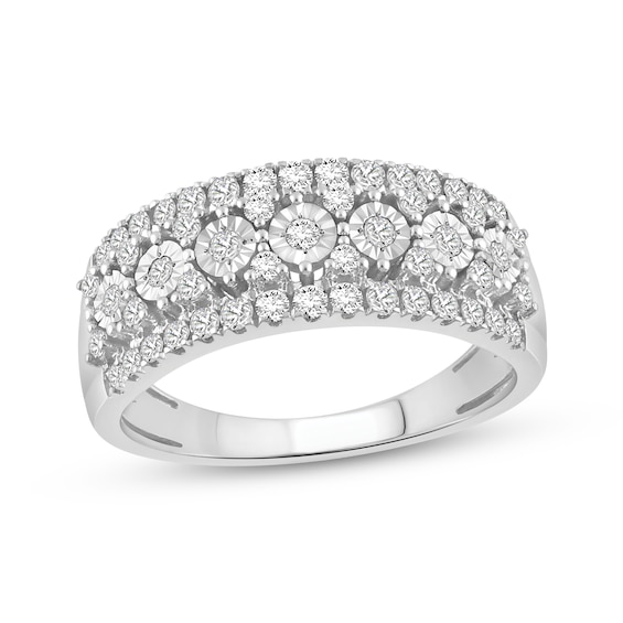 Diamond Multi-Row Anniversary Ring 1/2 ct tw 10K White Gold