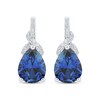 Thumbnail Image 2 of Pear-Shaped Blue Lab-Created Sapphire & White Lab-Created Sapphire Drop Earrings Sterling Silver