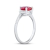 Thumbnail Image 2 of Pear-Shaped Lab-Created Ruby & White Lab-Created Sapphire Ring Sterling Silver