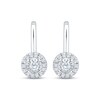 Thumbnail Image 2 of Diamond Halo Drop Earrings 1/4 ct tw 10K White Gold