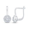 Thumbnail Image 3 of Diamond Halo Drop Earrings 1/4 ct tw 10K White Gold