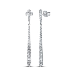 KAY Lab-Grown Diamonds Graduated Drop Earrings 1 ct tw 14K White Gold