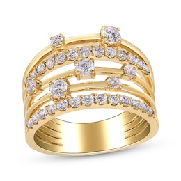 Diamond Five-Row Fashion Ring 1 ct tw 14K Yellow Gold