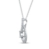 Thumbnail Image 2 of Baguette & Round-Cut Multi-Diamond Loop Necklace 1/5 ct tw 10K White Gold 18"