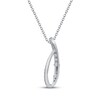 Thumbnail Image 3 of Baguette & Round-Cut Multi-Diamond Loop Necklace 1/5 ct tw 10K White Gold 18"