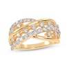 Thumbnail Image 1 of Diamond Multi-Row Layered Crisscross Ring 1/2 ct tw 14K Yellow Gold