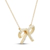 Thumbnail Image 2 of Diamond Bow Necklace 1/10 ct tw 10K Yellow Gold 18"