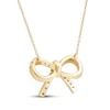 Thumbnail Image 3 of Diamond Bow Necklace 1/10 ct tw 10K Yellow Gold 18"