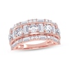 Thumbnail Image 1 of KAY Lab-Grown Diamonds Baguette & Round-Cut Three-Row Ring 2 ct tw 14K Rose Gold