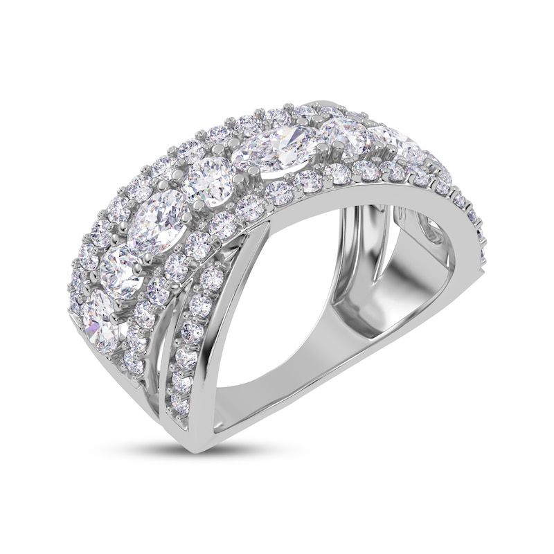 Main Image 2 of KAY Lab-Grown Diamonds Oval & Round-Cut Crossover Multi-Row Ring 2 ct tw 14K White Gold