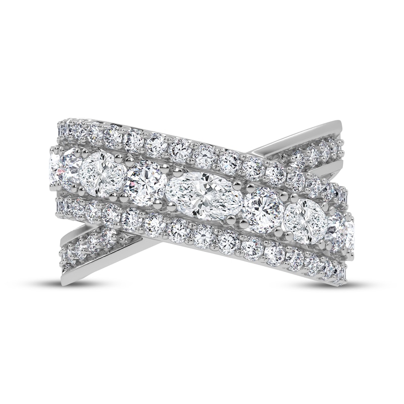 Main Image 3 of KAY Lab-Grown Diamonds Oval & Round-Cut Crossover Multi-Row Ring 2 ct tw 14K White Gold