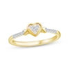 Thumbnail Image 1 of Multi-Diamond Heart Promise Ring 1/10 ct tw 24K Yellow Gold Vermeil Sterling Silver