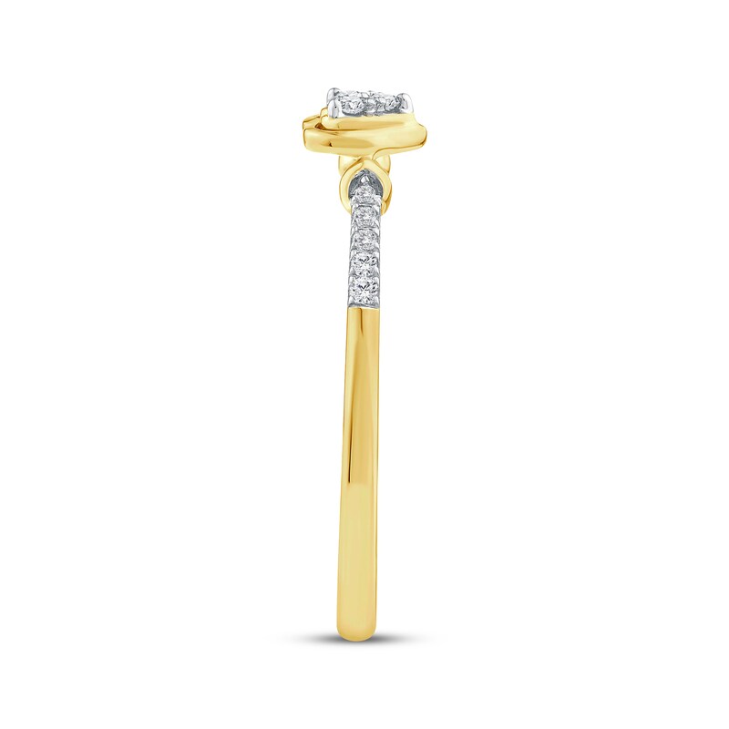Main Image 2 of Multi-Diamond Heart Promise Ring 1/10 ct tw 24K Yellow Gold Vermeil Sterling Silver
