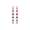 Thumbnail Image 2 of Lab-Created Ruby & White Lab-Created Sapphire Hoop Earrings Sterling Silver