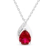 Thumbnail Image 2 of Pear-Shaped Lab-Created Ruby & White Lab-Created Sapphire Gift Set Sterling Silver