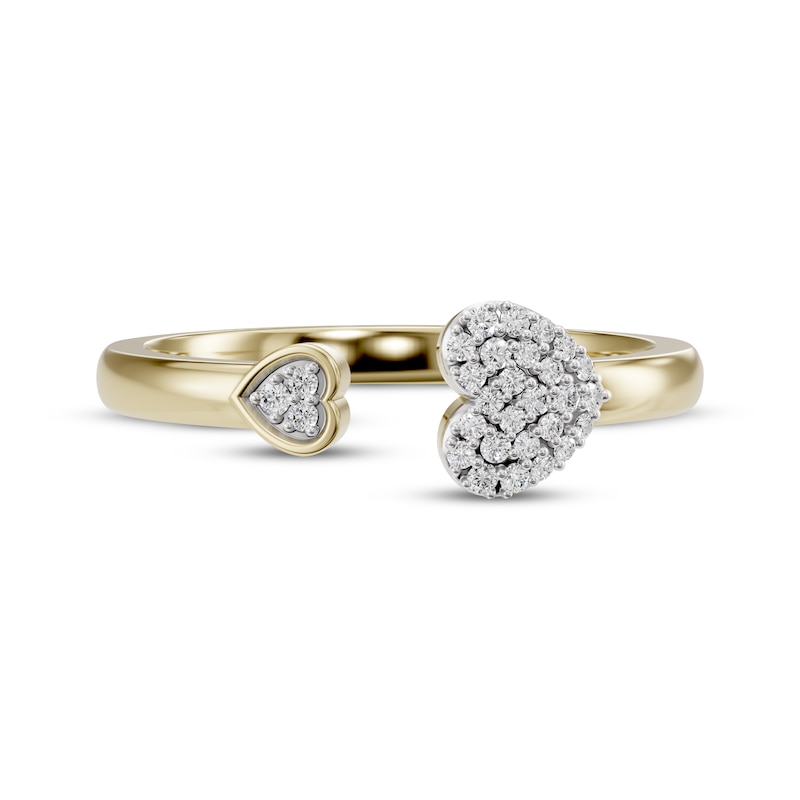 Main Image 3 of Diamond Hearts Deconstructed Ring 1/10 ct tw 10K Yellow Gold