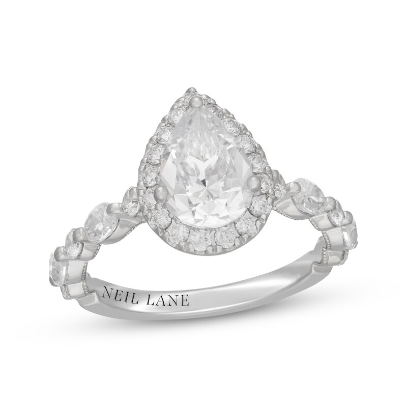 Main Image 1 of Neil Lane Premiere Pear-Shaped Diamond Halo Engagement Ring 2-3/8 ct tw 14K White Gold